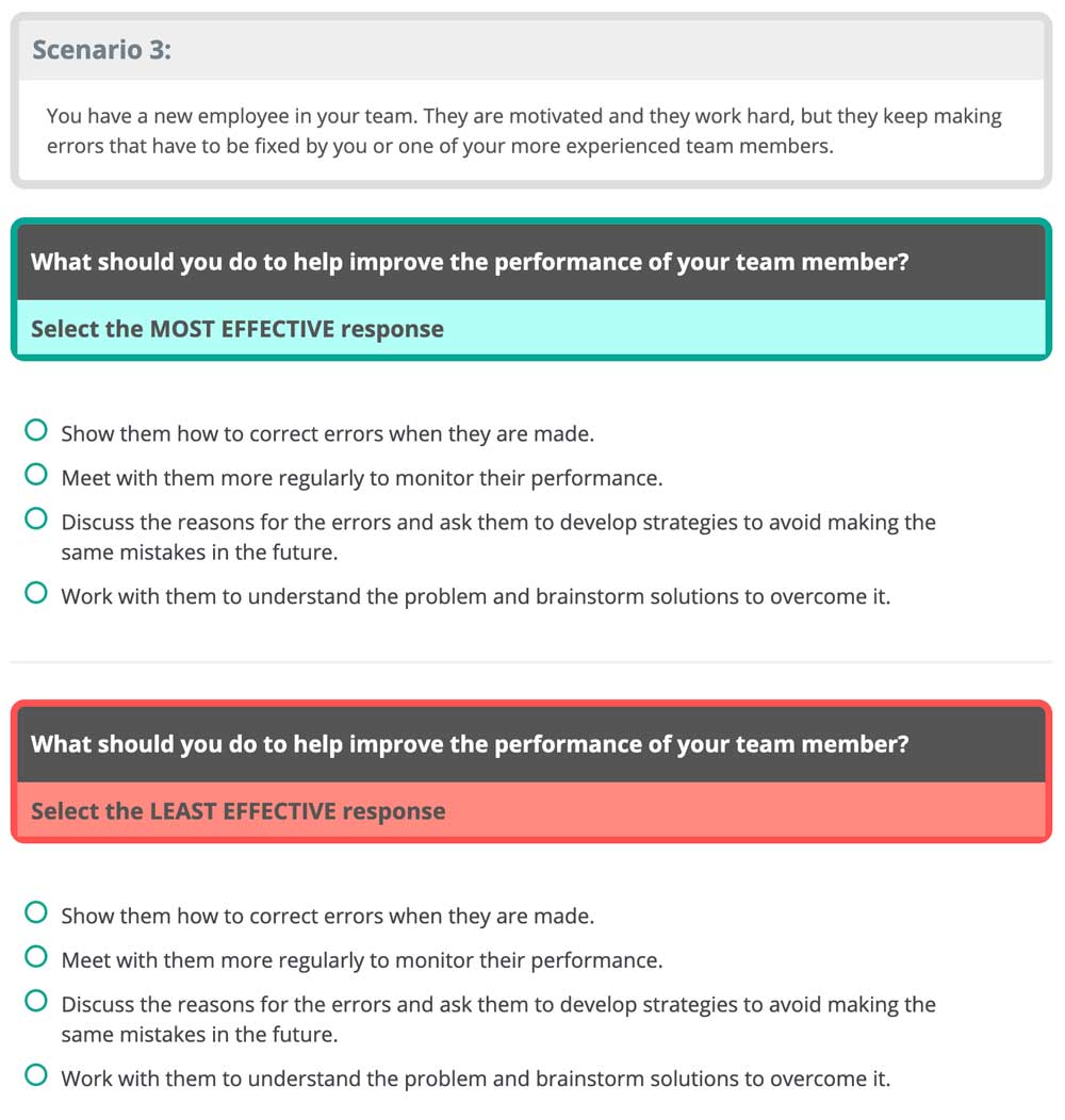 Scenario based assessment